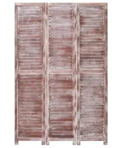 vidaXL 3-Panel Room Divider Brown 105×165 cm Wood