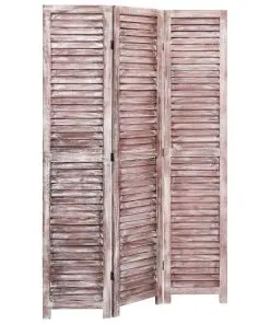 vidaXL 3-Panel Room Divider Brown 105×165 cm Wood