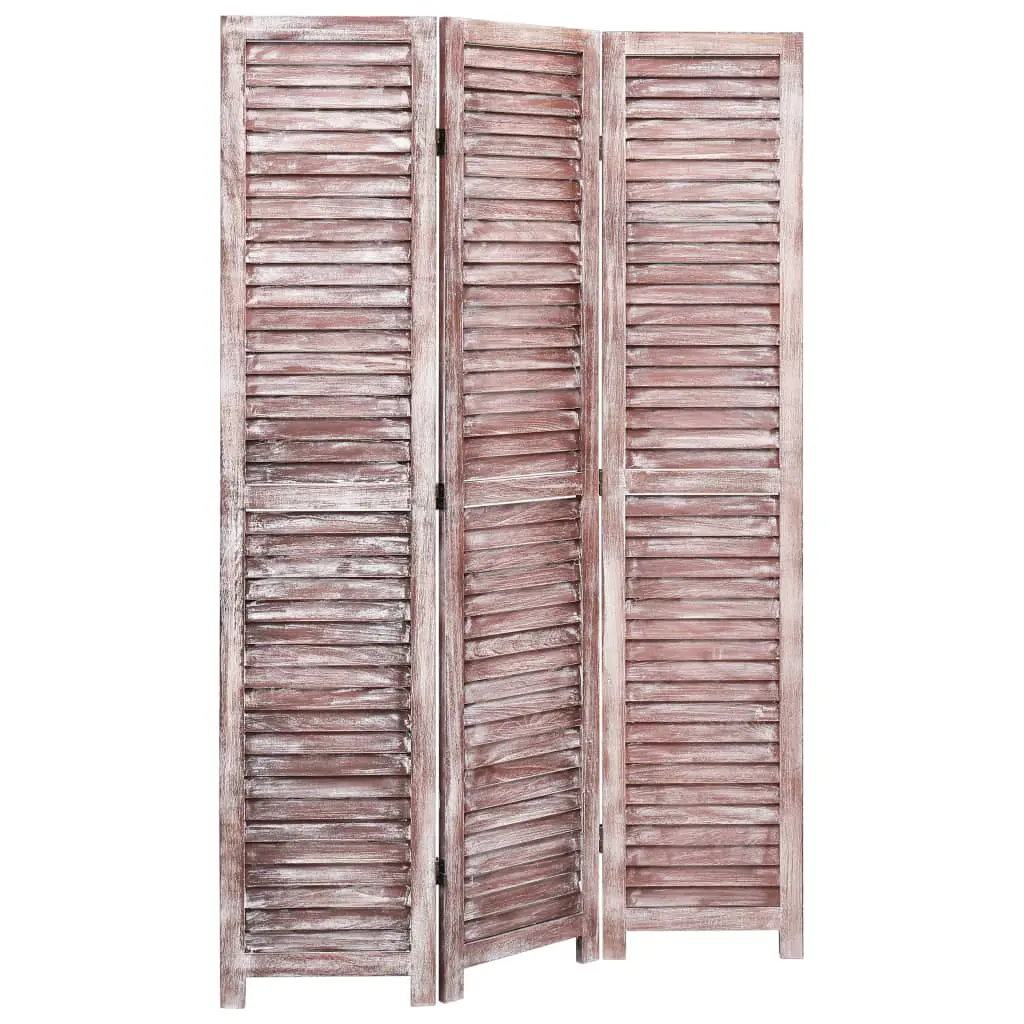 vidaXL 3-Panel Room Divider Brown 105×165 cm Wood