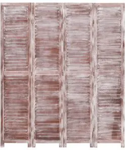 vidaXL 4-Panel Room Divider Brown 140×165 cm Wood