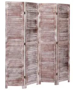vidaXL 4-Panel Room Divider Brown 140×165 cm Wood