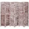 vidaXL 6-Panel Room Divider Brown 210×165 cm Wood
