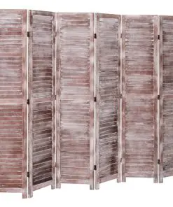 vidaXL 6-Panel Room Divider Brown 210×165 cm Wood