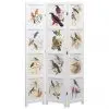 vidaXL 3-Panel Room Divider White 105×165 cm Bird