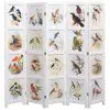 vidaXL 5-Panel Room Divider White 175×165 cm Bird
