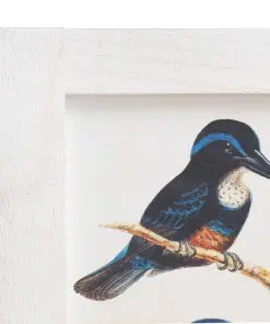 vidaXL 6-Panel Room Divider White 210×165 cm Bird