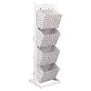vidaXL 4-Layer Basket Rack Flower 35x35x125 cm Wood