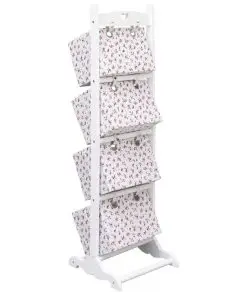 vidaXL 4-Layer Basket Rack Flower 35x35x125 cm Wood