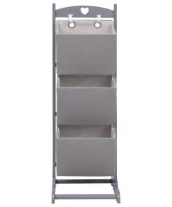 vidaXL 3-Layer Basket Rack Dark Grey 35x35x102 cm Wood