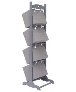 vidaXL 4-Layer Basket Rack Dark Grey 35x35x125 cm Wood