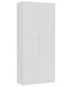 vidaXL Storage Cabinet White 80×35.5×180 cm Chipboard