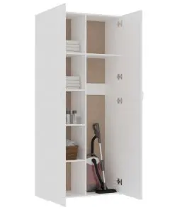 vidaXL Storage Cabinet White 80×35.5×180 cm Chipboard