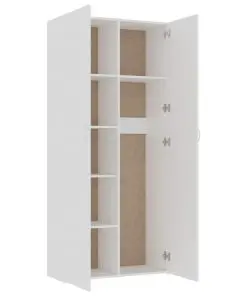 vidaXL Storage Cabinet White 80×35.5×180 cm Chipboard
