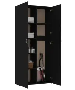 vidaXL Storage Cabinet Black 80×35.5×180 cm Chipboard