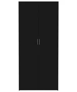 vidaXL Storage Cabinet Black 80×35.5×180 cm Chipboard