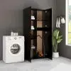 vidaXL Storage Cabinet Black 80×35.5×180 cm Chipboard vidaXL Storage Cabinet Black 80×35.5×180 cm Chipboard