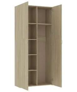 vidaXL Storage Cabinet Sonoma Oak 80×35.5×180 cm Chipboard
