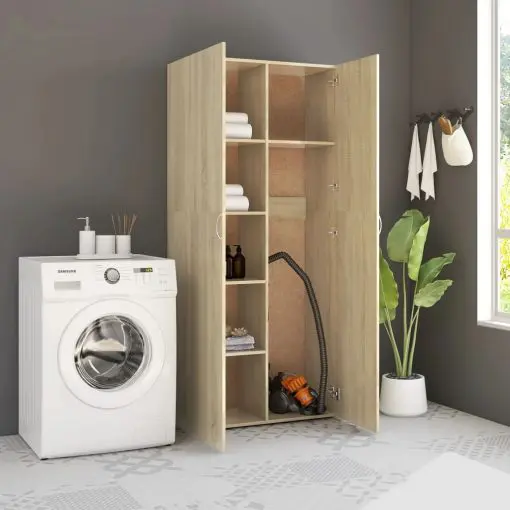 vidaXL Storage Cabinet Sonoma Oak 80×35.5×180 cm Chipboard