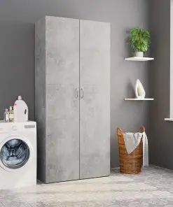 vidaXL Storage Cabinet Concrete Grey 80×35.5×180 cm Chipboard