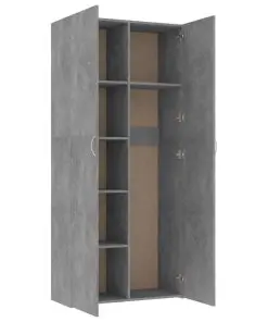 vidaXL Storage Cabinet Concrete Grey 80×35.5×180 cm Chipboard