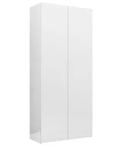 vidaXL Storage Cabinet High Gloss White 80×35.5×180 cm Chipboard