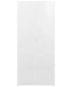 vidaXL Storage Cabinet High Gloss White 80×35.5×180 cm Chipboard