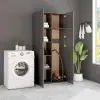 vidaXL Storage Cabinet High Gloss Grey 80×35.5×180 cm Chipboard