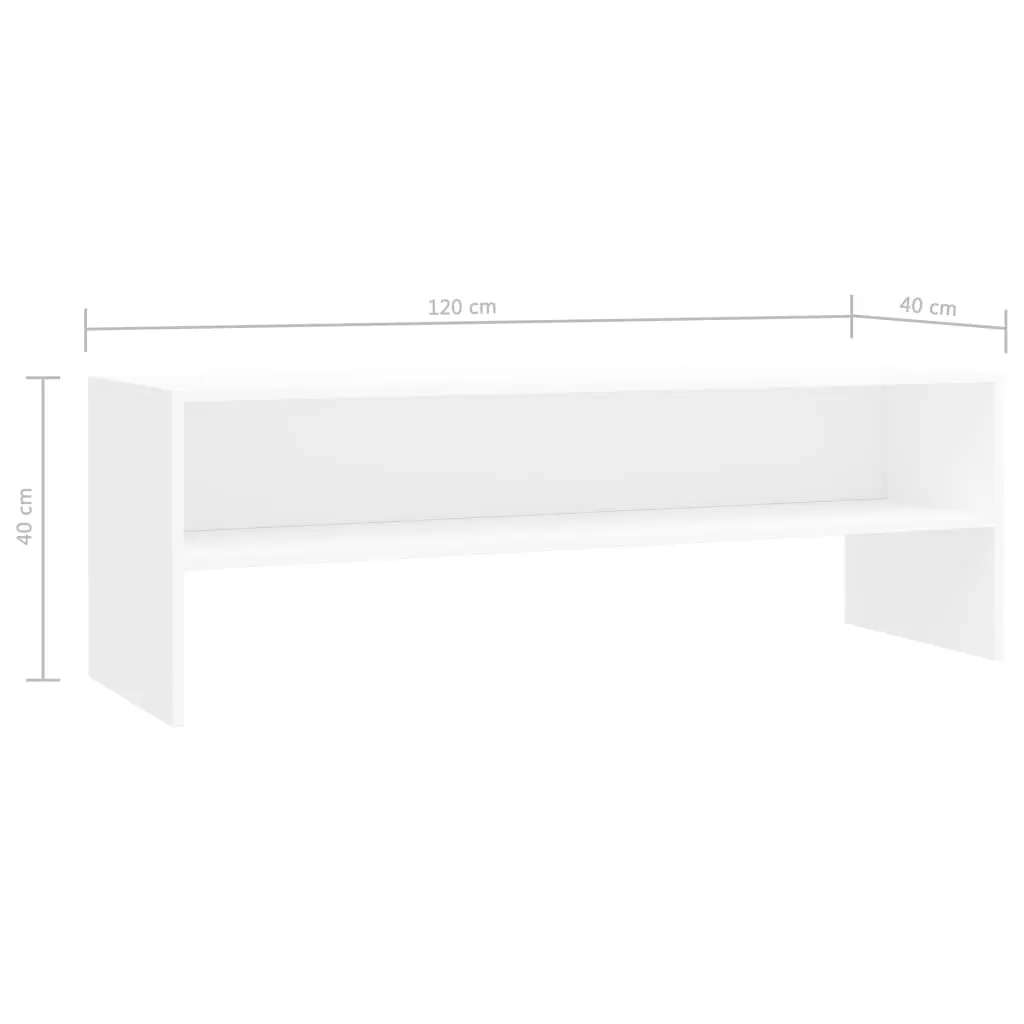 vidaXL TV Cabinet White 120x40x40 cm Chipboard