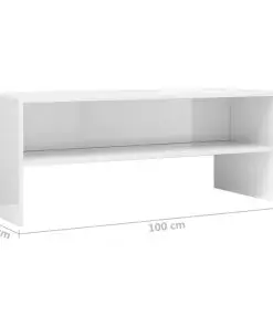 vidaXL TV Cabinet High Gloss White 100x40x40 cm Chipboard
