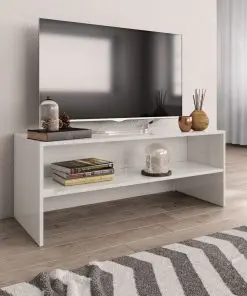 vidaXL TV Cabinet High Gloss White 100x40x40 cm Chipboard vidaXL TV Cabinet High Gloss White 100x40x40 cm Chipboard