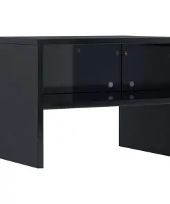 vidaXL Bedside Cabinet High Gloss Black 40x30x30 cm Chipboard