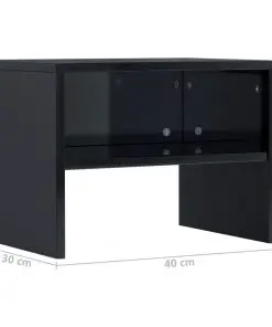 vidaXL Bedside Cabinet High Gloss Black 40x30x30 cm Chipboard