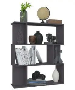 vidaXL Book Cabinet/Room Divider Grey 80x24x96 cm Chipboard