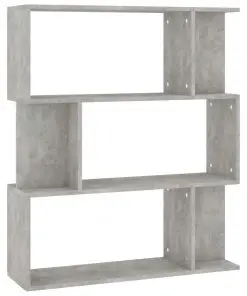 vidaXL Book Cabinet/Room Divider Concrete Grey 80x24x96 cm Chipboard