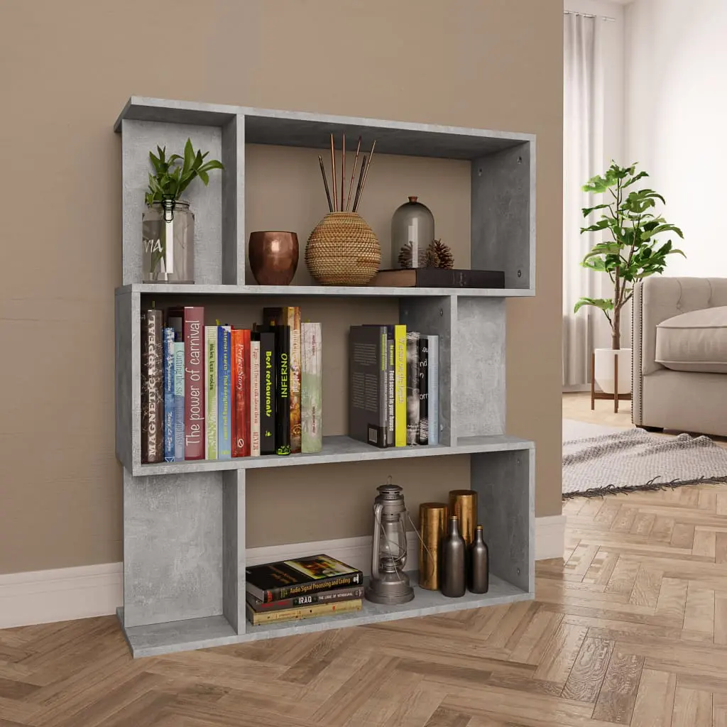 vidaXL Book Cabinet/Room Divider Concrete Grey 80x24x96 cm Chipboard vidaXL Book Cabinet/Room Divider Concrete Grey 80x24x96 cm Chipboard