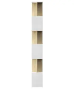 vidaXL Book Cabinet/Room Divider White and Sonoma Oak 80x24x192 cm Chipboard
