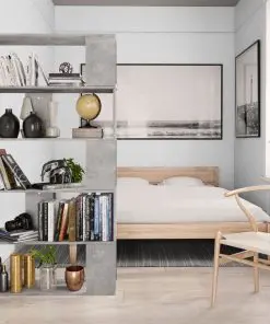 vidaXL Book Cabinet/Room Divider Concrete Grey 80x24x159 cm Chipboard