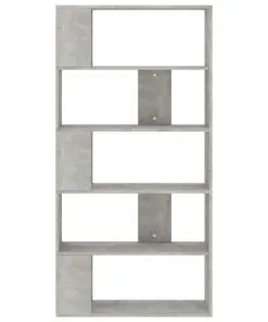 vidaXL Book Cabinet/Room Divider Concrete Grey 80x24x159 cm Chipboard