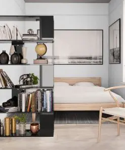 vidaXL Book Cabinet/Room Divider High Gloss Black 80x24x159 cm Chipboard