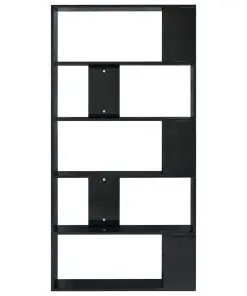 vidaXL Book Cabinet/Room Divider High Gloss Black 80x24x159 cm Chipboard