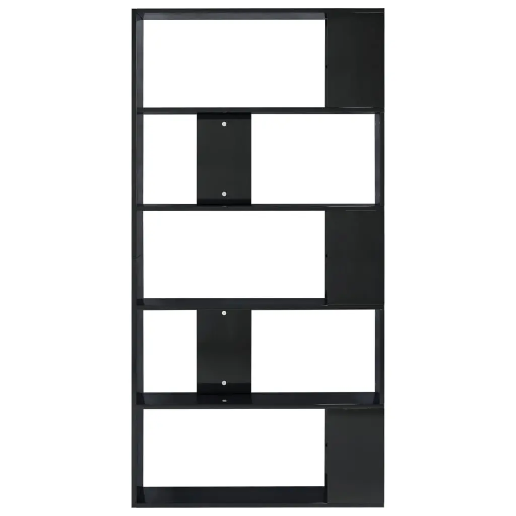 vidaXL Book Cabinet/Room Divider High Gloss Black 80x24x159 cm Chipboard