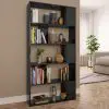 vidaXL Book Cabinet/Room Divider High Gloss Black 80x24x159 cm Chipboard