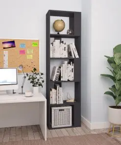 vidaXL Book Cabinet/Room Divider Grey 45x24x159 cm Chipboard