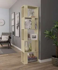 vidaXL Book Cabinet/Room Divider Sonoma Oak 45x24x159 cm Chipboard