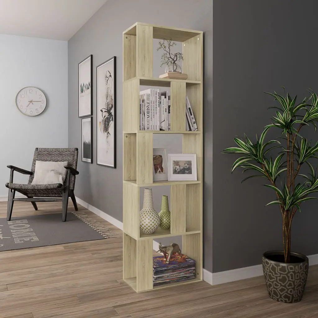 vidaXL Book Cabinet/Room Divider Sonoma Oak 45x24x159 cm Chipboard