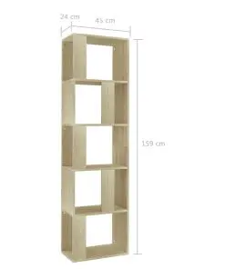 vidaXL Book Cabinet/Room Divider Sonoma Oak 45x24x159 cm Chipboard