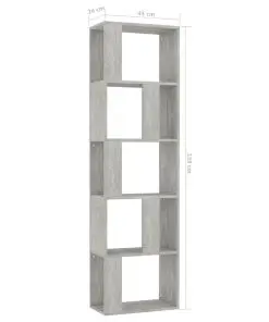 vidaXL Book Cabinet/Room Divider Concrete Grey 45x24x159 cm Chipboard