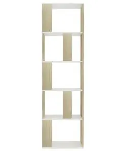 vidaXL Book Cabinet/Room Divider White and Sonoma Oak 45x24x159 cm Chipboard