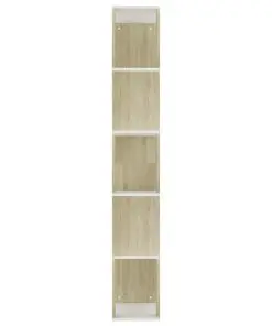 vidaXL Book Cabinet/Room Divider White and Sonoma Oak 45x24x159 cm Chipboard