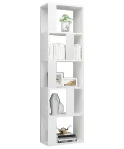 vidaXL Book Cabinet/Room Divider High Gloss White 45x24x159 cm Chipboard